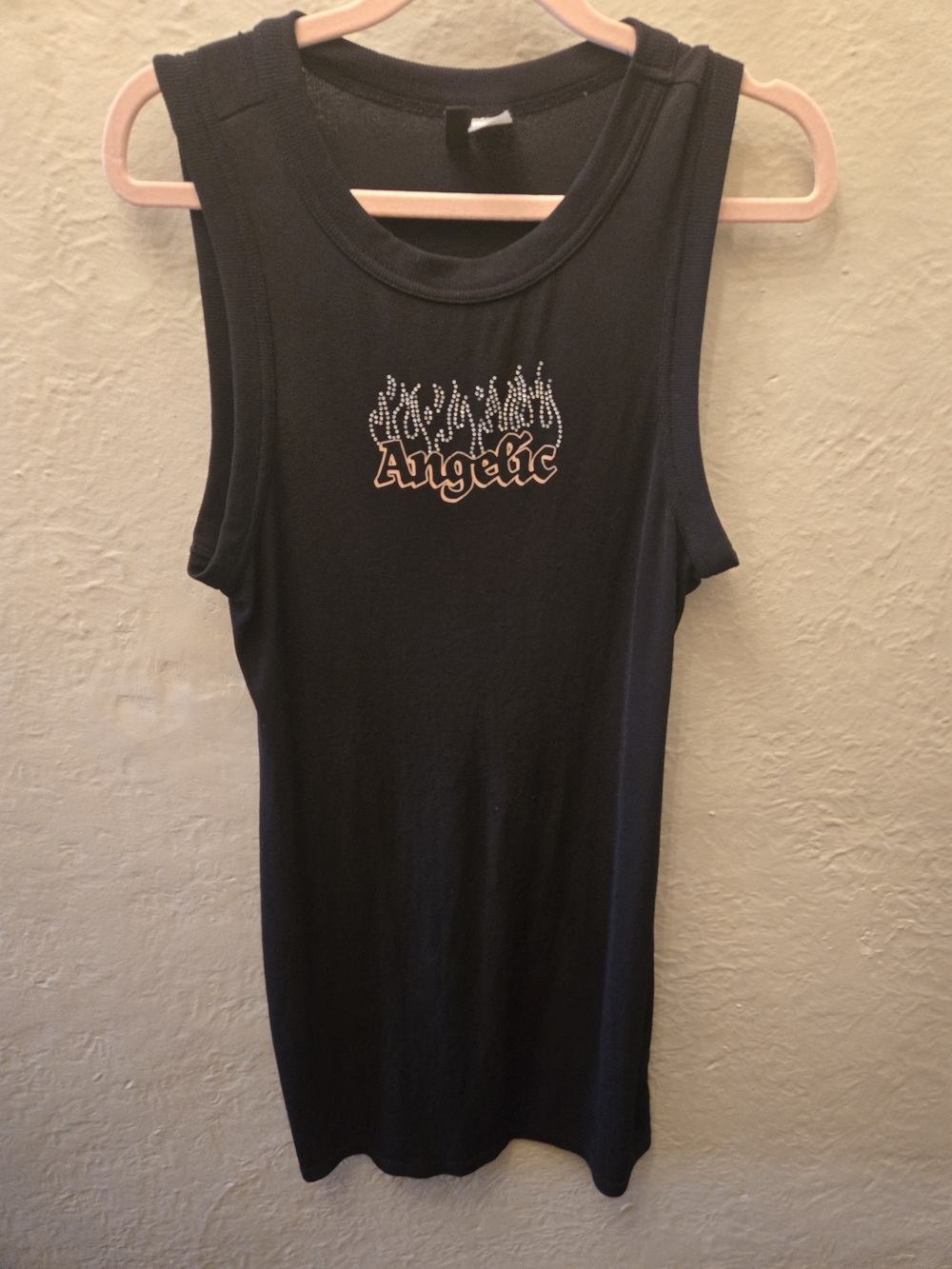 Y2K Angelic Rhinestone Tank Dress H&M Divided Grunge Goth Bratz Mallgoth Mini - Picture 8 of 8